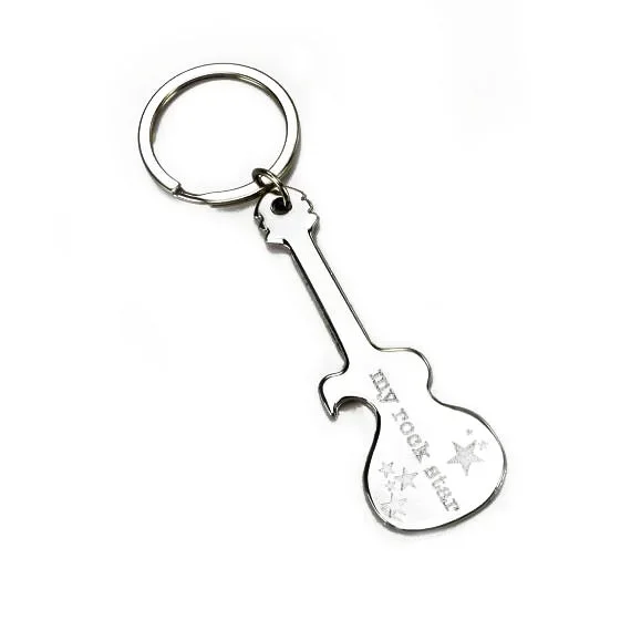 Personalized Guitar Bottle Opener Keychain