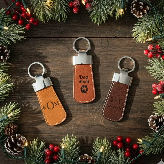 Personalized Leather Paddle Keychain, Engraved Monogram, Name, Date, Message, Quality Durable Keychain for Every Day Use, Gift for Men, Gift for Women
