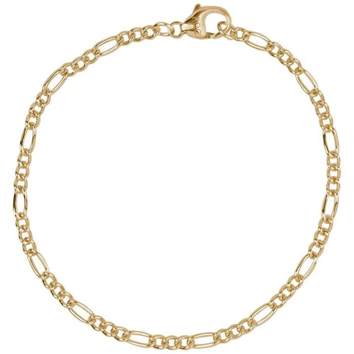 Petite Curbed Figaro Classic Charm Bracelet 7″