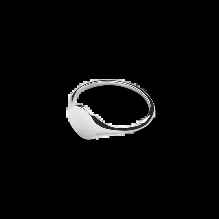 Petite Round Signet Ring – Sterling Silver