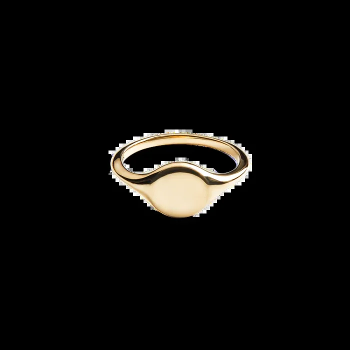 Petite Round Signet Ring – Yellow Gold