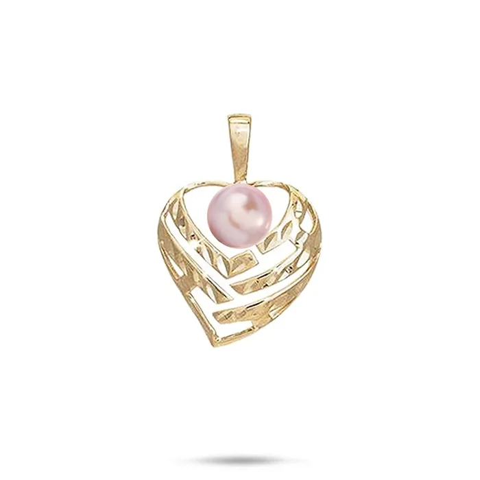 Pick A Pearl Aloha Heart Pendant in Gold – 18mm