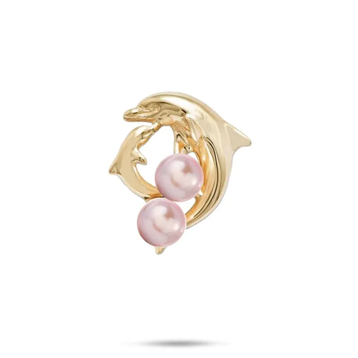Pick A Pearl Dolphin Pendant in Gold