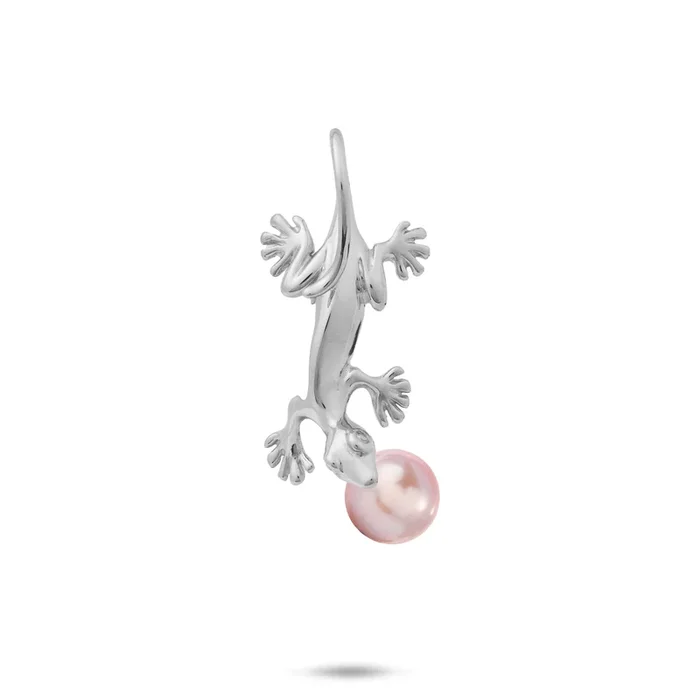Pick A Pearl Gecko Pendant in Sterling Silver – 28mm