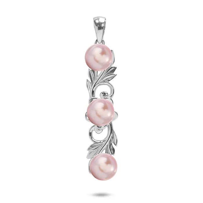 Pick A Pearl Hawaiian Heirloom Plumeria Pendant in Sterling Silver – 33mm