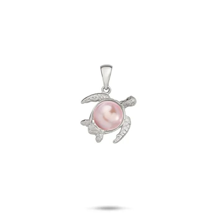 Pick A Pearl Honu Pendant in White Gold – 12mm