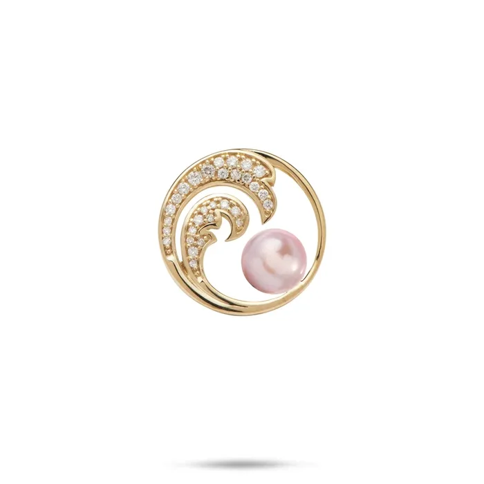 Pick A Pearl Nalu Pendant in Gold with Diamonds – 18mm