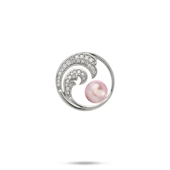 Pick A Pearl Nalu Pendant in White Gold with Diamonds – 18mm