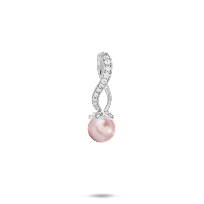 Pick A Pearl Pendant in Sterling Silver with Cubic Zirconia – 18mm