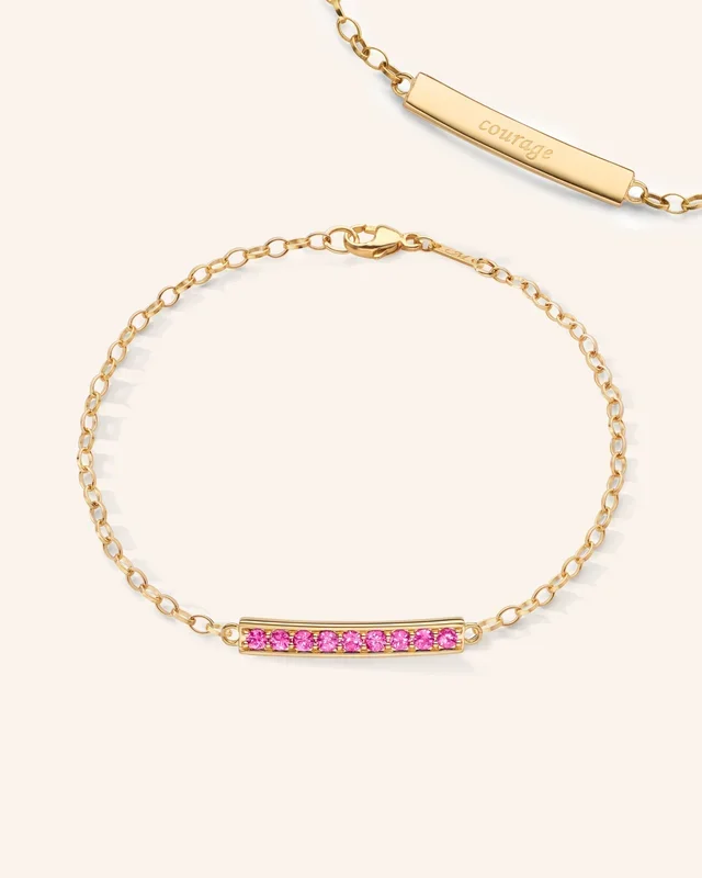 Pink Sapphire “Courage” Petite Poesy Bracelet