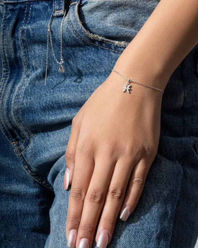 Pisces Stone Pave’ Zodiac Bracelet