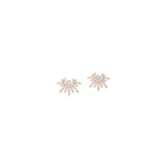 PM Korloff Divine Fougue Rayons earrings in rose gold and diamonds | LEPAGE