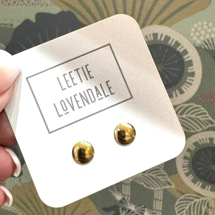 Polka Dot – Deadstock Gold Stud Earrings