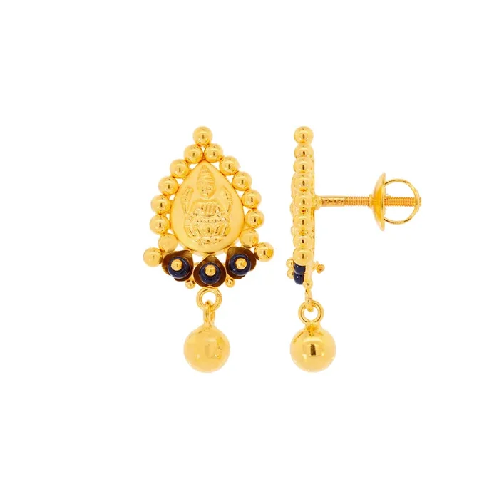 Precious Earrings With CZ in 22K Gold
