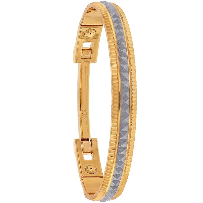 Precious Two tone Cuff Bracelet in 22K Gold