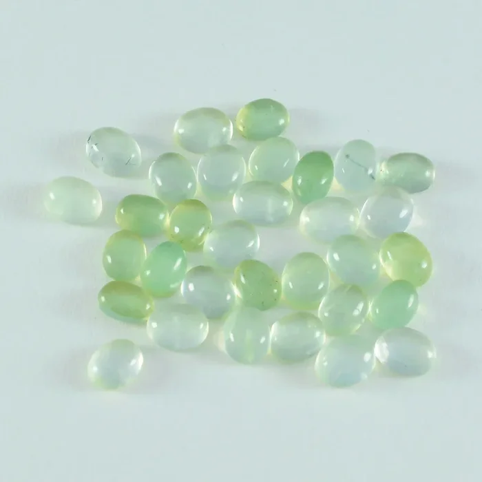 Prehnite 10PC Tiny 3×5 MM Oval Cabochon Green Luster semi Precious Loose Gemstones