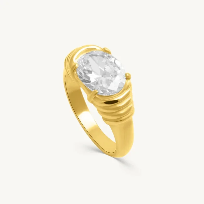Prism Spark White Stone Ring
