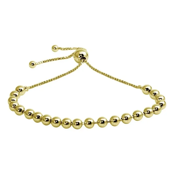 Pulsera de cuentas de plata de ley 925 bañada en oro – DIB00060GP