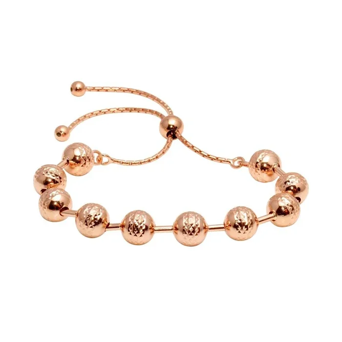 Pulsera de cuentas de plata de ley 925 bañada en oro rosa – ECB00116RGP
