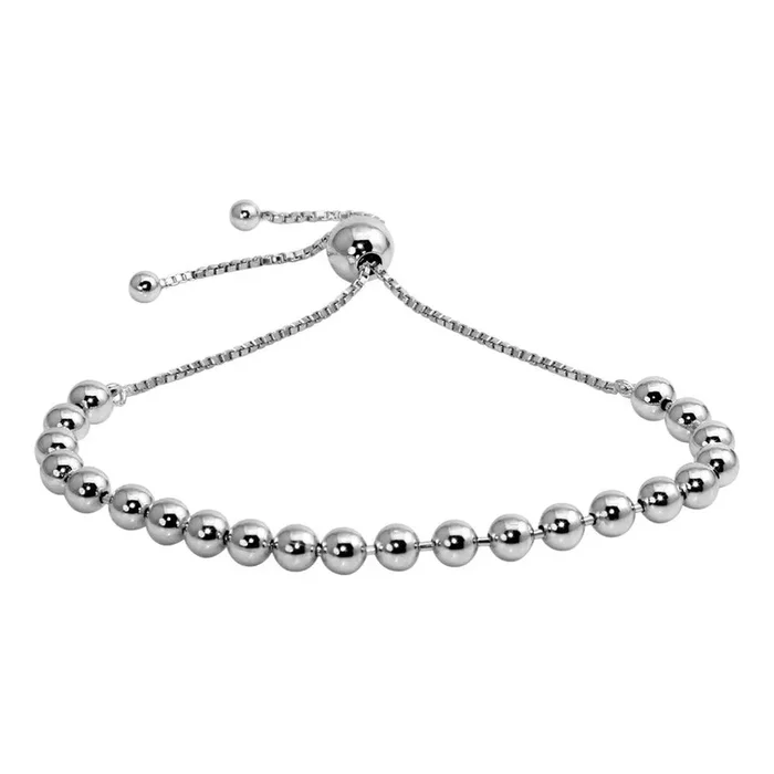 Pulsera de cuentas de plata de ley 925 rodiada – DIB00060RH