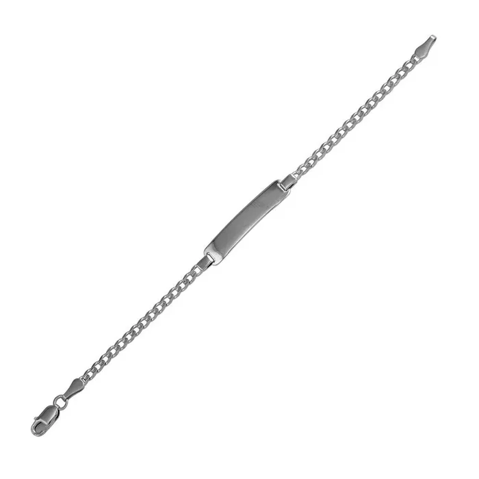 Pulsera de identificación de bebé con baño de rodio en plata de ley 925 – DIB00029RH