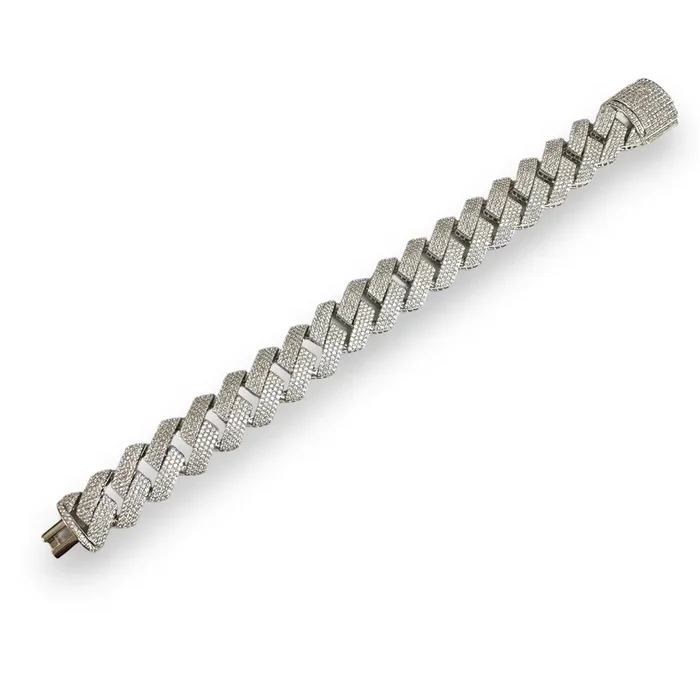 Pulsera de moissanita de 17,7 mm con baño de rodio en plata de ley 925 – MGMB00074