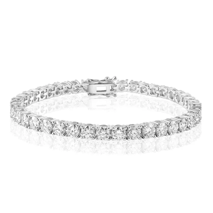 Pulsera de tenis de plata de ley 925 rodiada con piedra de moissanita de 5 mm – MGMB00087
