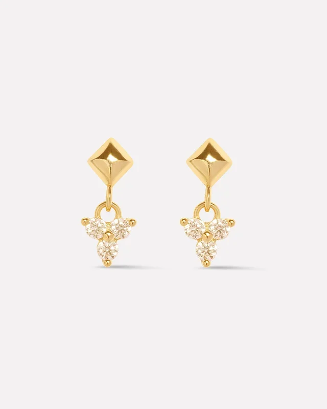 Pyramid Dangle Cartilage Flat Back Earrings