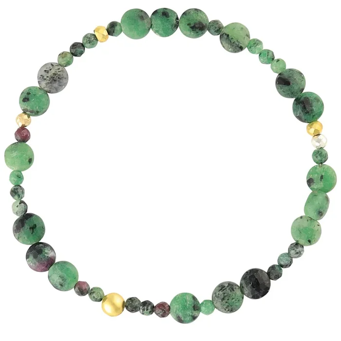 Pyrite’s Booty Bracelet in Ruby Zoisite Coins