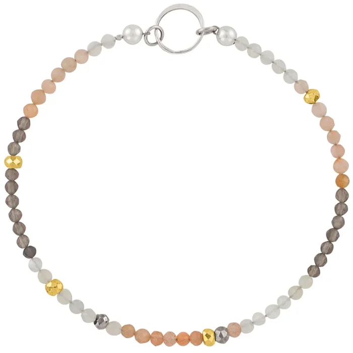 Pyrite’s Booty Bracelet in Shaded Moonstone & Silver Ring