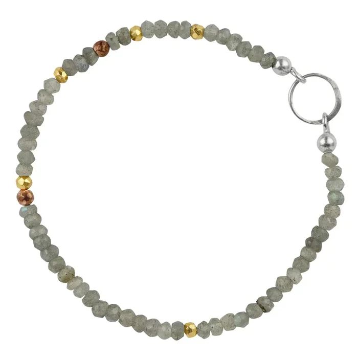 Pyrite’s Booty Bracelet with Ring in Labradorite