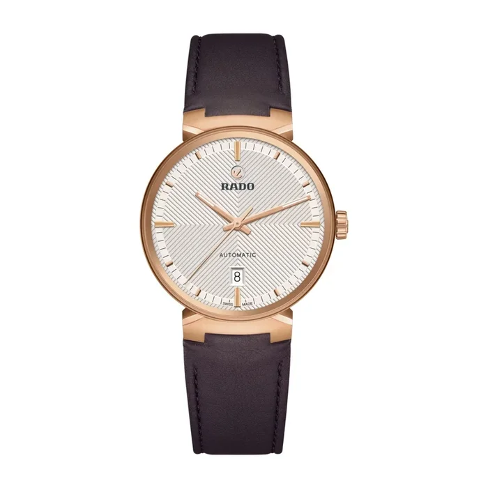 Rado Florence Classic automatic watch silver white dial brown leather strap 39 mm R48905015 – Lepage