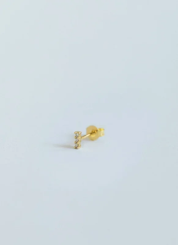 Rae diamond bar earstud 14k gold