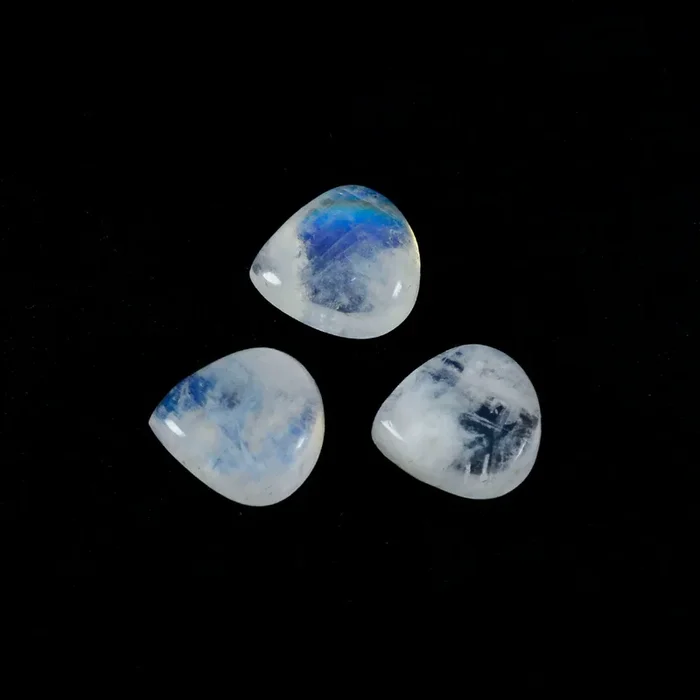 Rainbow Moonstone 10PC Tiny 3×3 MM Heart Cabochon White Fine semi Precious Gems
