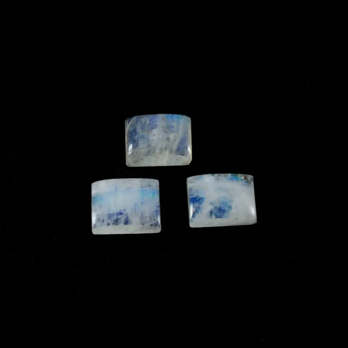 Rainbow Moonstone 10PC Tiny 4×6 MM Emerald Cabochon White High-Quality semi Precious Precious Gemstone