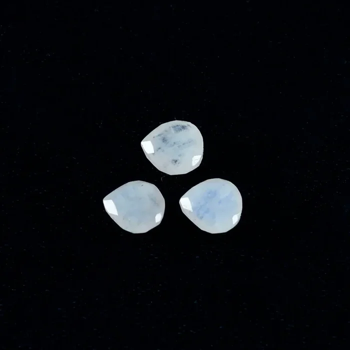 Rainbow Moonstone 10PC Tiny 5×5 MM Heart Faceted White Sparkling Semi Precious Gems