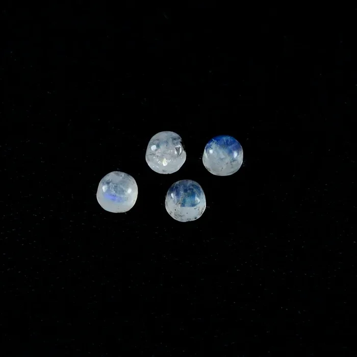 Rainbow Moonstone 10PC Tiny 5×5 MM Round Cabochon White High-Quality semi Precious Loose Gems
