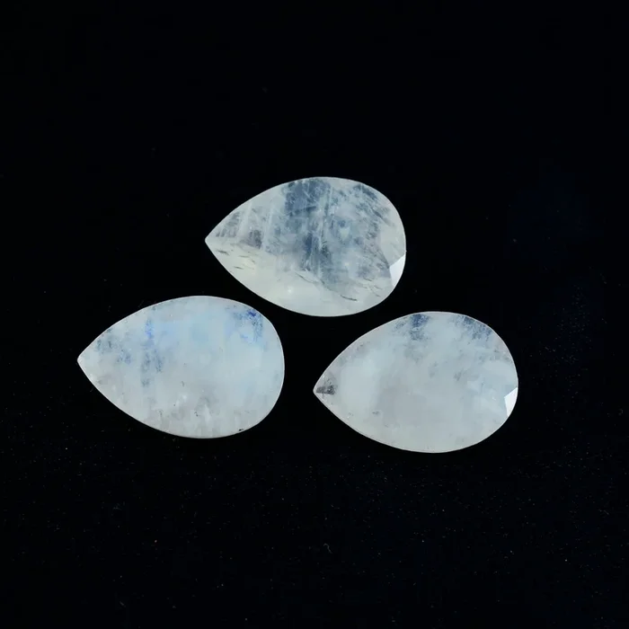 Rainbow Moonstone 1PC Chunky 12×16 MM Pear Faceted White Shine Semi Precious Loose Gemstones