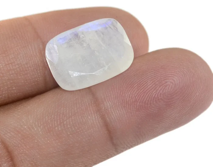 Rainbow Moonstone 1PC Chunky 13×18 MM Emerald Faceted White Natural Semi Precious Loose Gemstone
