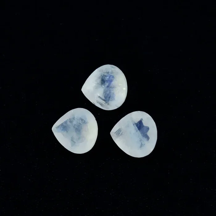 Rainbow Moonstone 1PC Chunky 14×14 MM Heart Faceted White Genuine Semi Precious Loose Gems