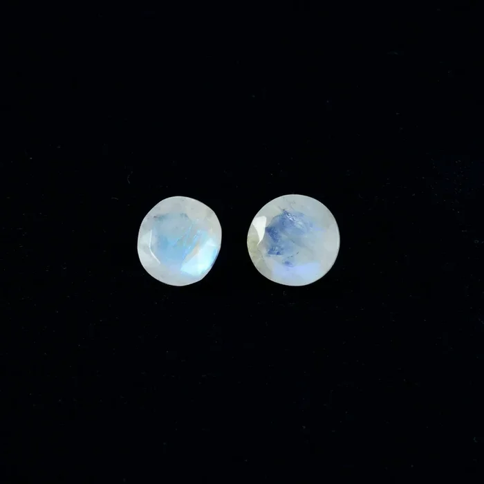 Rainbow Moonstone 1PC Chunky 14×14 MM Round Faceted White Genuine Semi Precious Loose Gems