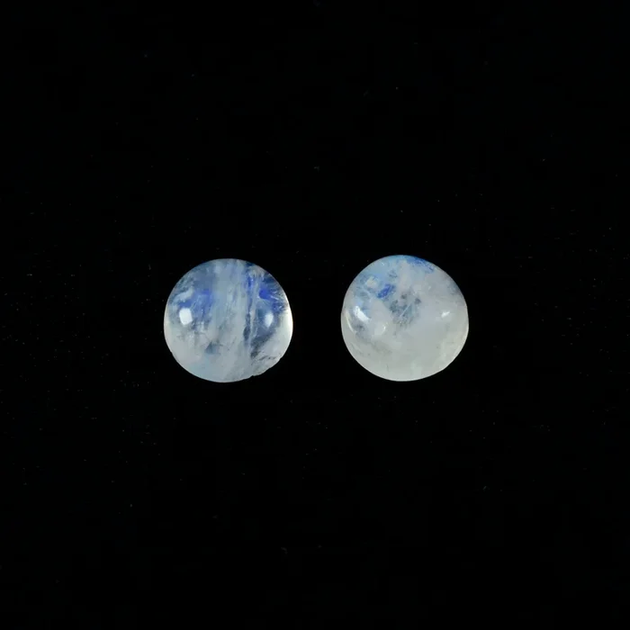 Rainbow Moonstone 1PC Large 10×10 MM Round Cabochon White Fiery semi Precious Gems