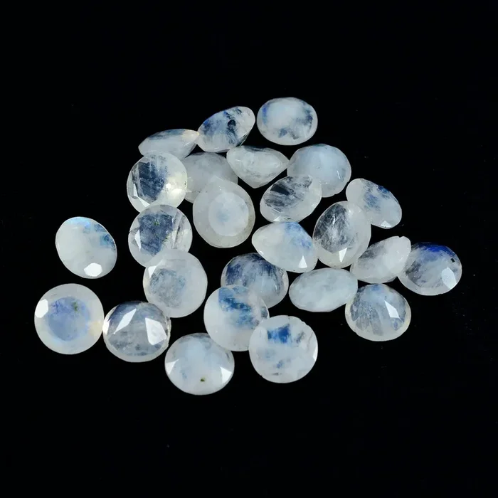 Rainbow Moonstone 1PC Large 12×12 MM Round Faceted White High-Quality Semi Precious Loose Gemstones