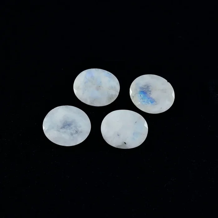 Rainbow Moonstone 1PC Large 9×11 MM Oval Faceted White Shine Semi Precious Loose Gems