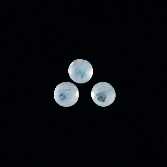 Rainbow Moonstone 1PC Medium 9×9 MM Round Faceted White Lustrous Semi Precious Gems