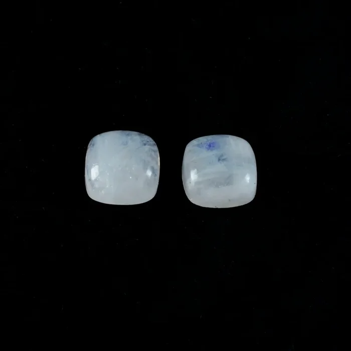 Rainbow Moonstone 1PC Small 7×7 MM Cushion Cabochon White Polished semi Precious Loose Gemstones