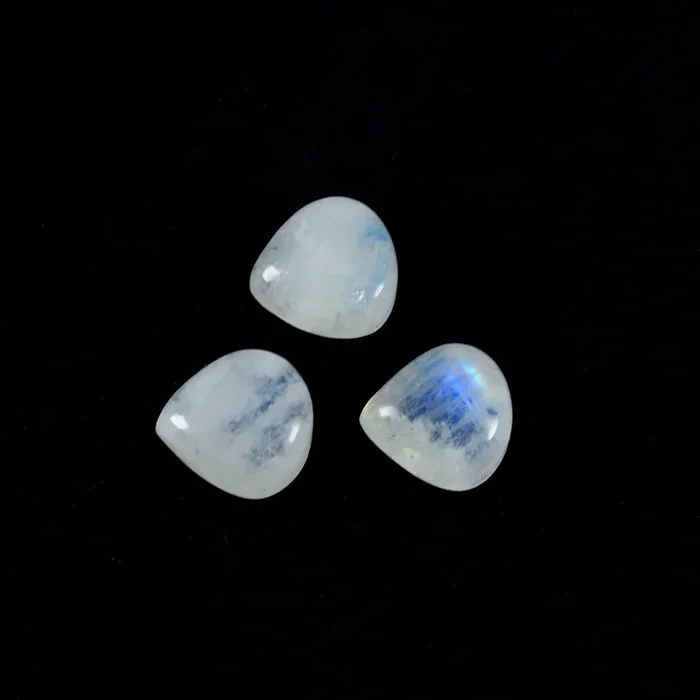 Rainbow Moonstone 1PC Small 7×7 MM Heart Cabochon White Superior semi Precious Semi Precious Gemstone