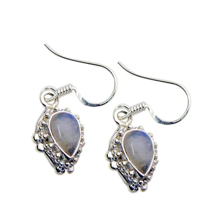 Rainbow Moonstone German Constanza multiple Dangle White Sterling Silver Earring