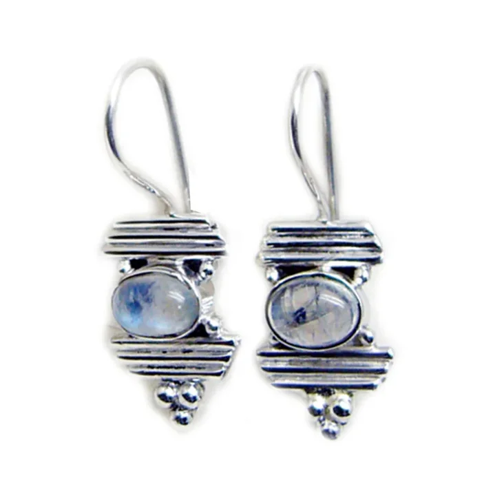 Rainbow Moonstone Spanish Carolina multiple Dangle White 925 Silver Earring