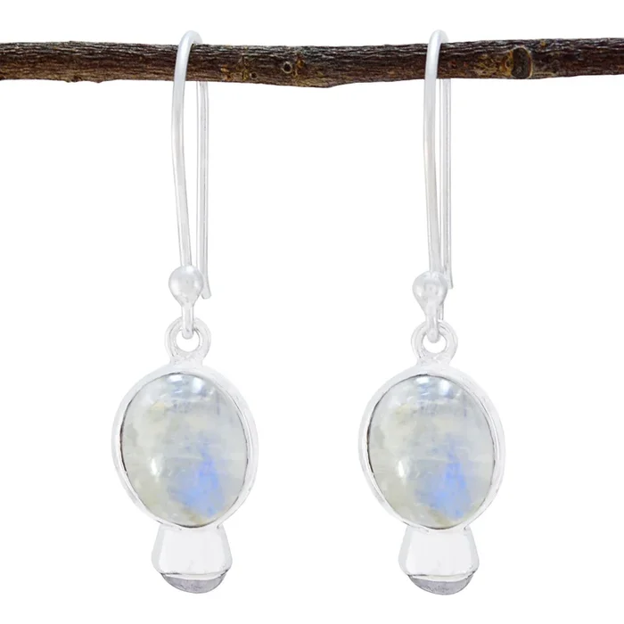 Rainbow Moonstone Spanish Nari multiple Dangle White Sterling Silver Earring